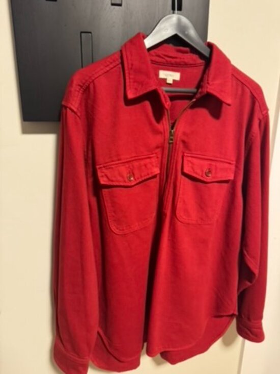 Ozma Zip Popover, Broken Twill, Tomato Medium - Picture 5 of 7